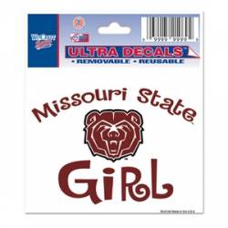 Missouri State University Bears Girl - 3x4 Ultra Decal