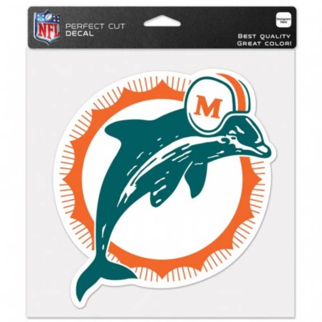 Miami Dolphins / Classic Logo Retro Perfect Cut Color Decal 8 x 8