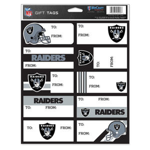 Oakland Raiders - Sheet of 10 Gift Tag Labels at Sticker Shoppe