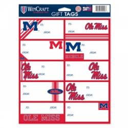 University Of Mississippi Ole Miss Rebels - Sheet of 10 Gift Tag Labels