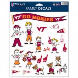 Virginia Tech Hokies - 8.5x11 Family Sticker Sheet