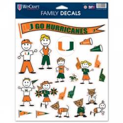 University Of Miami Hurricanes - 8.5x11 Family Sticker Sheet