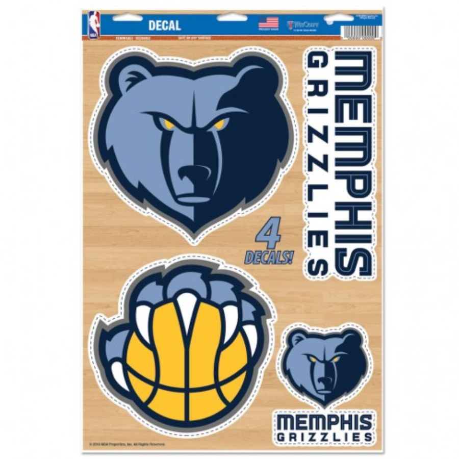 Memphis Grizzlies - Set Of 4 Ultra Decals At Sticker Shoppe