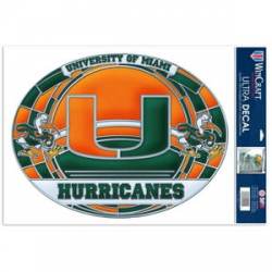 University Of Miami Hurricanes - Stained Glass 11x17 Ultra Decal