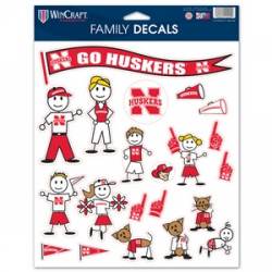 University Of Nebraska Cornhuskers - 8.5x11 Family Sticker Sheet