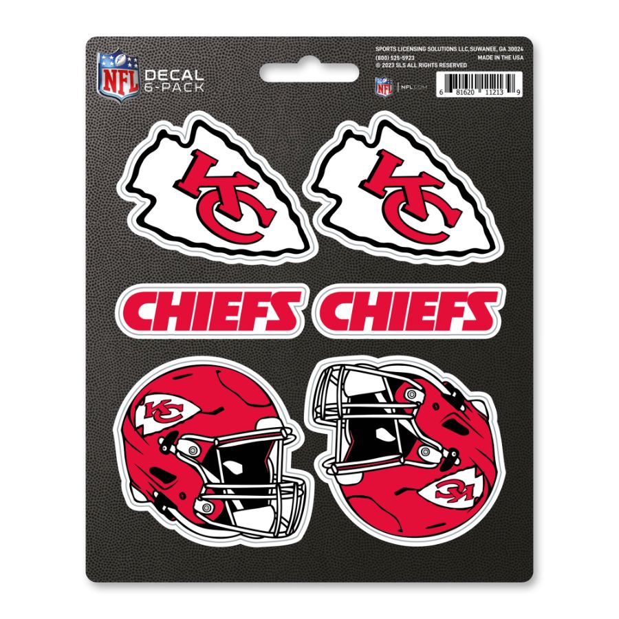 Kansas City Chiefs - Set Of 6 Sticker Sheet at Sticker Shoppe