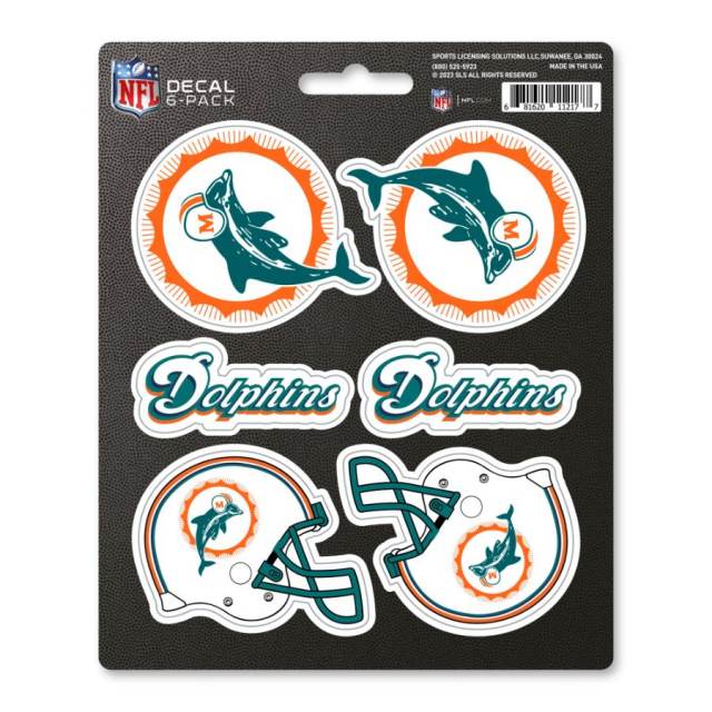 Miami Dolphins 5x7 Multi Pack Decal Sheet