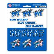 Middle Tennessee State University Blue Raiders - Set Of 12 Sticker Sheet