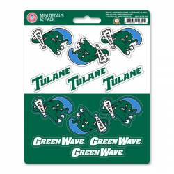 Tulane University Green Wave - Set Of 12 Sticker Sheet