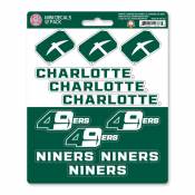 University Of North Carolina-Charlotte 49ers  - Set Of 12 Sticker Sheet