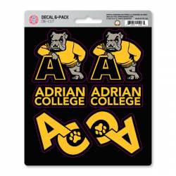 Adrian College Bulldogs - Set Of 6 Sticker Sheet