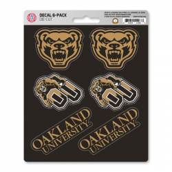 Oakland University Golden Grizzlies - Set Of 6 Sticker Sheet