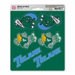 Tulane University Green Wave - Set Of 6 Sticker Sheet