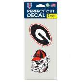 University Of Georgia Bulldogs - Set of Two 4x4 Die Cut Decals