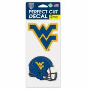 West Virginia University Mountaineers Football - Set of Two 4x4 Die Cut Decals