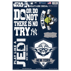 New York Yankees Star Wars Yoda - Set of 4 Ultra Decals at Sticker Shoppe