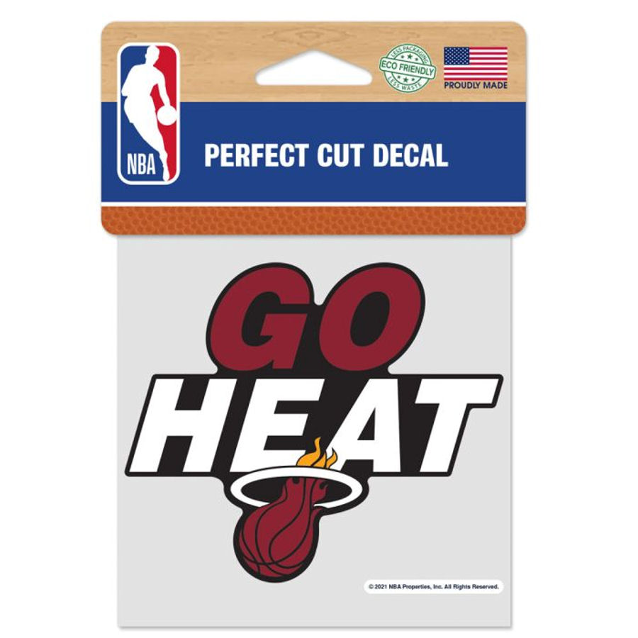 Miami Heat Go Heat Slogan 4x4 Die Cut Decal at Sticker Shoppe