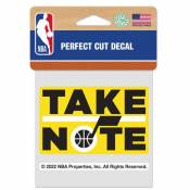 Utah Jazz 2022 Logo Take Note Slogan - 4x4 Die Cut Decal