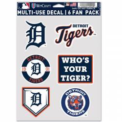 Detroit Tigers - Sheet Of 6 Vinyl Stickers