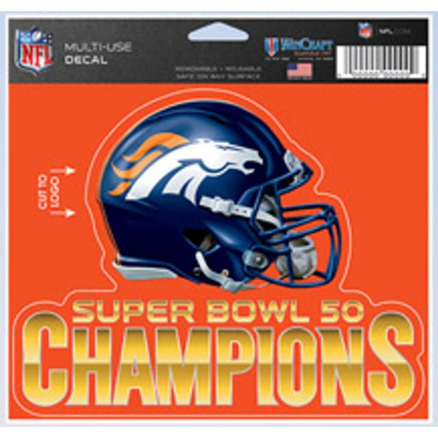 DENVER BRONCOS SUPER BOWL 50 CHAMPIONS MULTI-USE DECAL 4.5X5.75 FREE  SHIPPING!