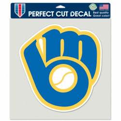 Milwaukee Brewers Retro Glove - 8x8 Full Color Die Cut Decal