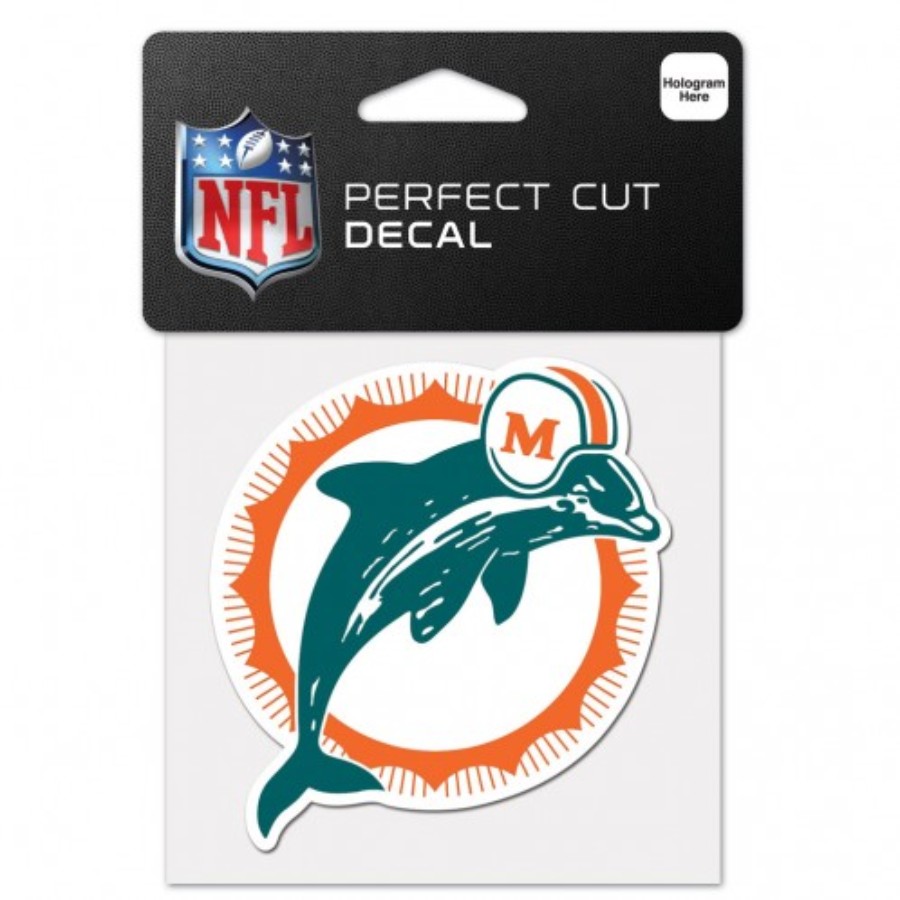 Miami Dolphins Retro Logo - 4x4 Die Cut Decal At Sticker Shoppe