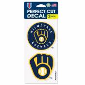 Milwaukee Brewers - Set of Two 4x4 Die Cut Decals