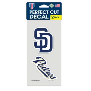 San Diego Padres Script - Set of Two 4x4 Die Cut Decals at Sticker Shoppe