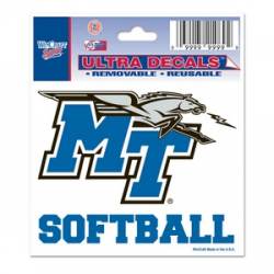 Middle Tennessee State University Blue Raiders Softball - 3x4 Ultra Decal