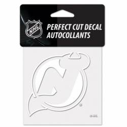 New Jersey Devils Logo - 4x4 White Die Cut Decal