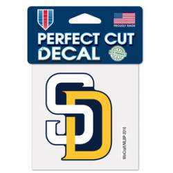 San Diego Padres White Navy Yellow Logo - 4x4 Die Cut Decal