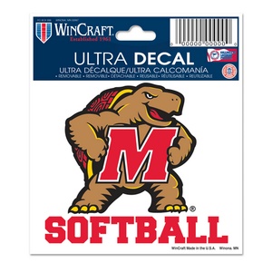 University Of Maryland Terrapins Softball - 3x4 Ultra Decal at Sticker ...