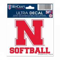 University Of Nebraska Cornhuskers Softball - 3x4 Ultra Decal