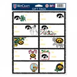 University Of Iowa Hawkeyes - Sheet of 10 Christmas Gift Tag Labels
