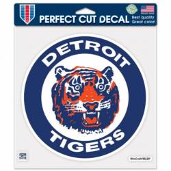 Detroit Tigers Round Retro Logo - 8x8 Full Color Die Cut Decal