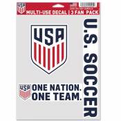 United States Soccer One Nation One Team - Sheet Of 3 Fan Pack Stickers