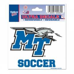 Middle Tennessee State University Blue Raiders Soccer - 3x4 Ultra Decal