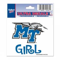 Middle Tennessee State University Blue Raiders Girl - 3x4 Ultra Decal