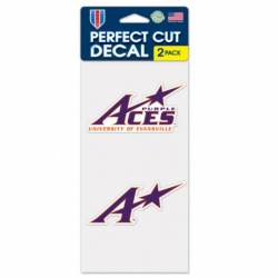 University Of Evansville Purple Aces - Set of Two 4x4 Die Cut Decals