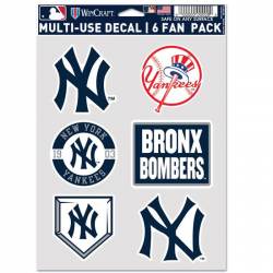 New York Yankees - Sheet Of 6 Vinyl Stickers