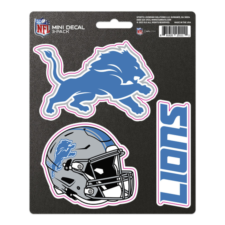 Detroit Lions Team Logo - Set Of 3 Sticker Sheet at Sticker Shoppe