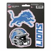 Detroit Lions Team Logo - Set Of 3 Sticker Sheet