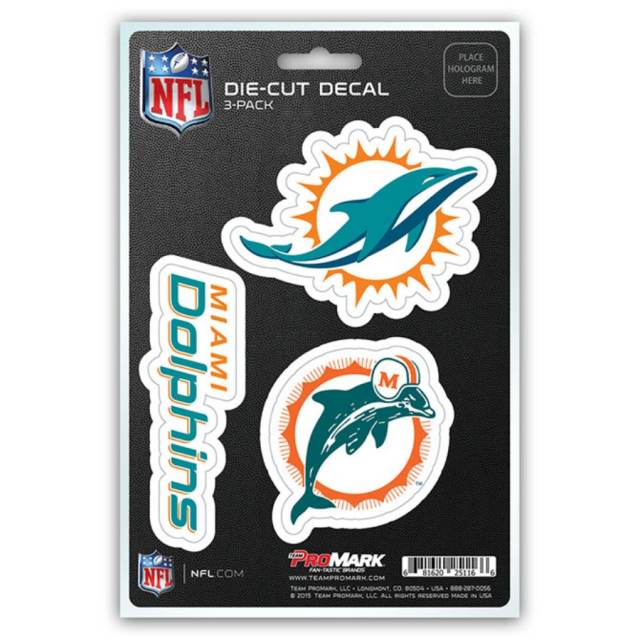 Miami Dolphins 5x7 Multi Pack Decal Sheet