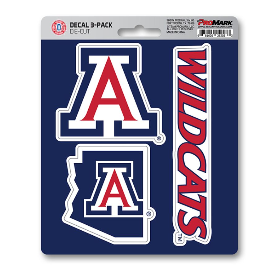 University Of Arizona Wildcats Team Logo - Set Of 3 Sticker Sheet at ...