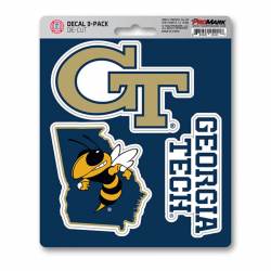 Georgia Tech Yellow Jackets Team Logo - Set Of 3 Sticker Sheet