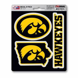 University Of Iowa Hawkeyes Team Logo - Set Of 3 Sticker Sheet