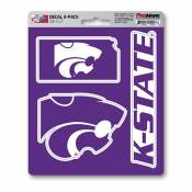 Kansas State University Wildcats Team Logo - Set Of 3 Sticker Sheet