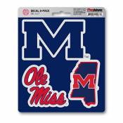 University Of Mississippi Ole Miss Rebels Team Logo - Set Of 3 Sticker Sheet