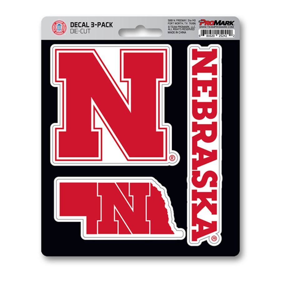 University Of Nebraska Cornhuskers Team Logo - Set Of 3 Sticker Sheet ...