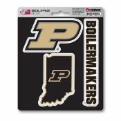 Purdue University Boilermakers Team Logo - Set Of 3 Sticker Sheet